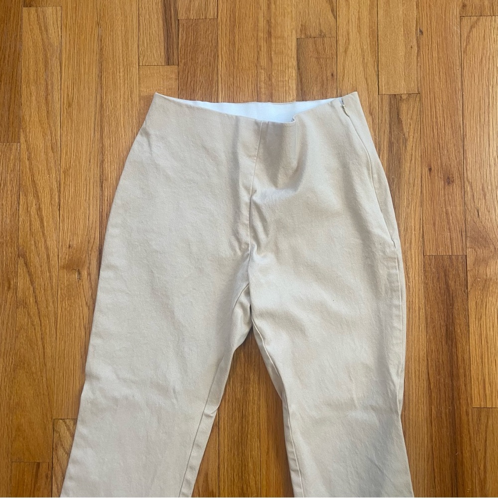 A New Day | Tan Form Fitting Calf Length Slacks - Picture 2 of 6
